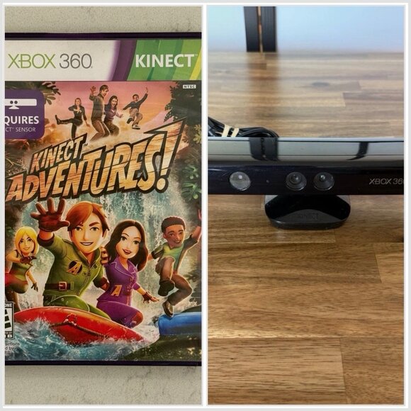 OEM Microsoft Xbox 360 Kinect Motion Sensor Bar + Kinect Adventures! Complete - Picture 1 of 16